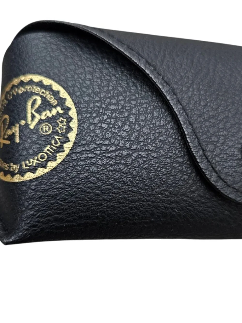 Ray-Ban Sunglass Semi Soft Top Flap Snap Faux Leather Black Glasses Case